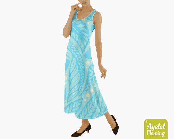 light blue summer maxi dress
