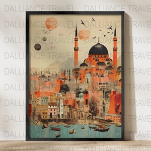 Impressão de Istambul - Pôster de Istambul - Arte de parede de Istambul - Pôster de Turquia - Arte turca - Decoração de parede - Impressão de viagem - Pôster de viagem