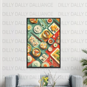 Dim Sum Poster - Dim Sum Print - Kitchen Wall Art - Digital Download - High Quality 300dpi - JPEG file - Unique Artwork
