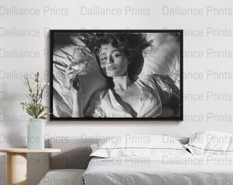 Bed Poster - Champagne Print - Fashion Wall Art - Wine Photo - Digital Download - High Quality 300dpi - JPEG file - Unique Artwork