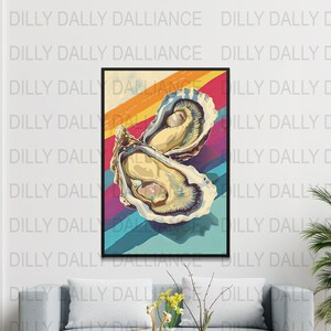 Oysters Poster - Oysters Print - Kitchen Wall Art - Digital Download - High Quality 300dpi - JPEG file - Unique Artwork