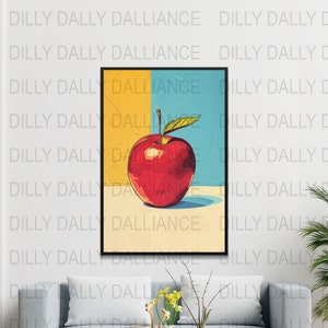 Poster di Apple - Stampa di Apple - Decorazione murale per cucina - Download digitale - Alta qualità 300 dpi - File JPEG - Opera d&#39;arte unica