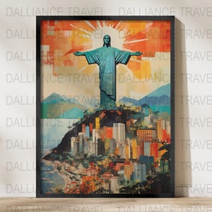 Rio de janeien Druck - Rio Poster - Rio Wandkunst - Brasilien Druck - Südamerikanische Kunst - Wanddekoration - Reisedruck - Reiseposter