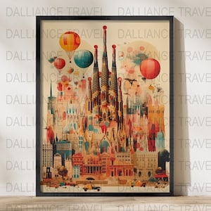 Impression Barcelone - affiche Barcelone - art mural Barcelone - impression Espagne - art ibérique - décoration murale - impression voyage - affiche voyage