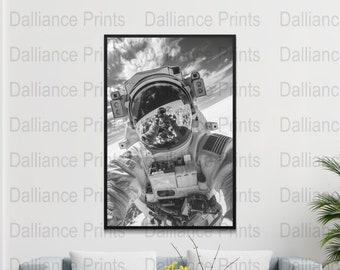 Astronaut Poster- Astronaut Print - Astronaut Wall Art - Moon Photo - Digital Download - High Quality 300dpi - JPEG file - Unique Artwork