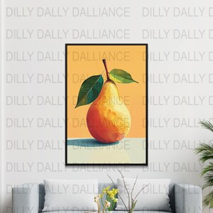 Pear Poster - Pear Print - Kitchen Wall Art - Digital Download - High Quality 300dpi - JPEG file - Unique Artwork
