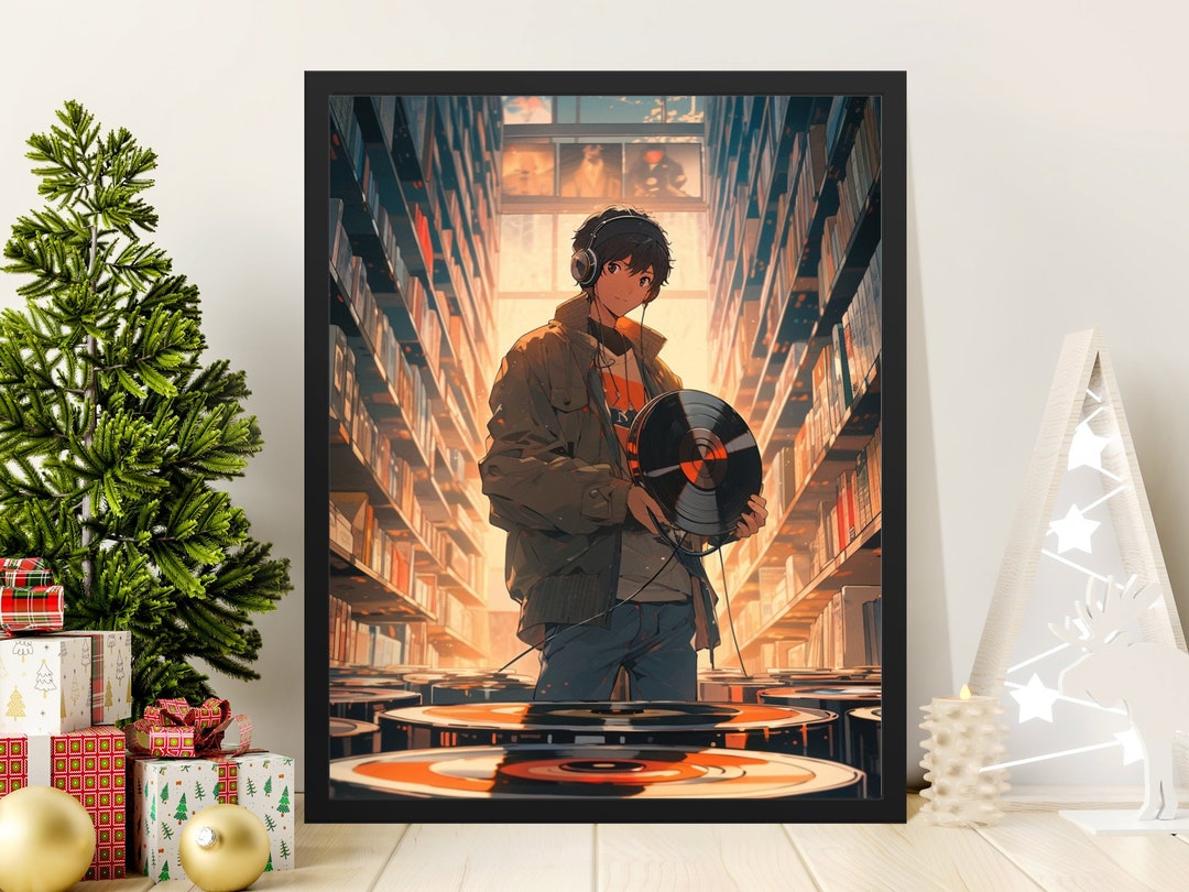 Anime Vinyl Boy Art Print: Unique Wall Decor (digital Download) - Etsy