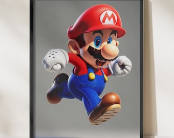 Super Mario Wall Art - Super Mario Print - Printable Wall Art - Digital Download - High Quality 300dpi - JPEG file - Unique Artwork