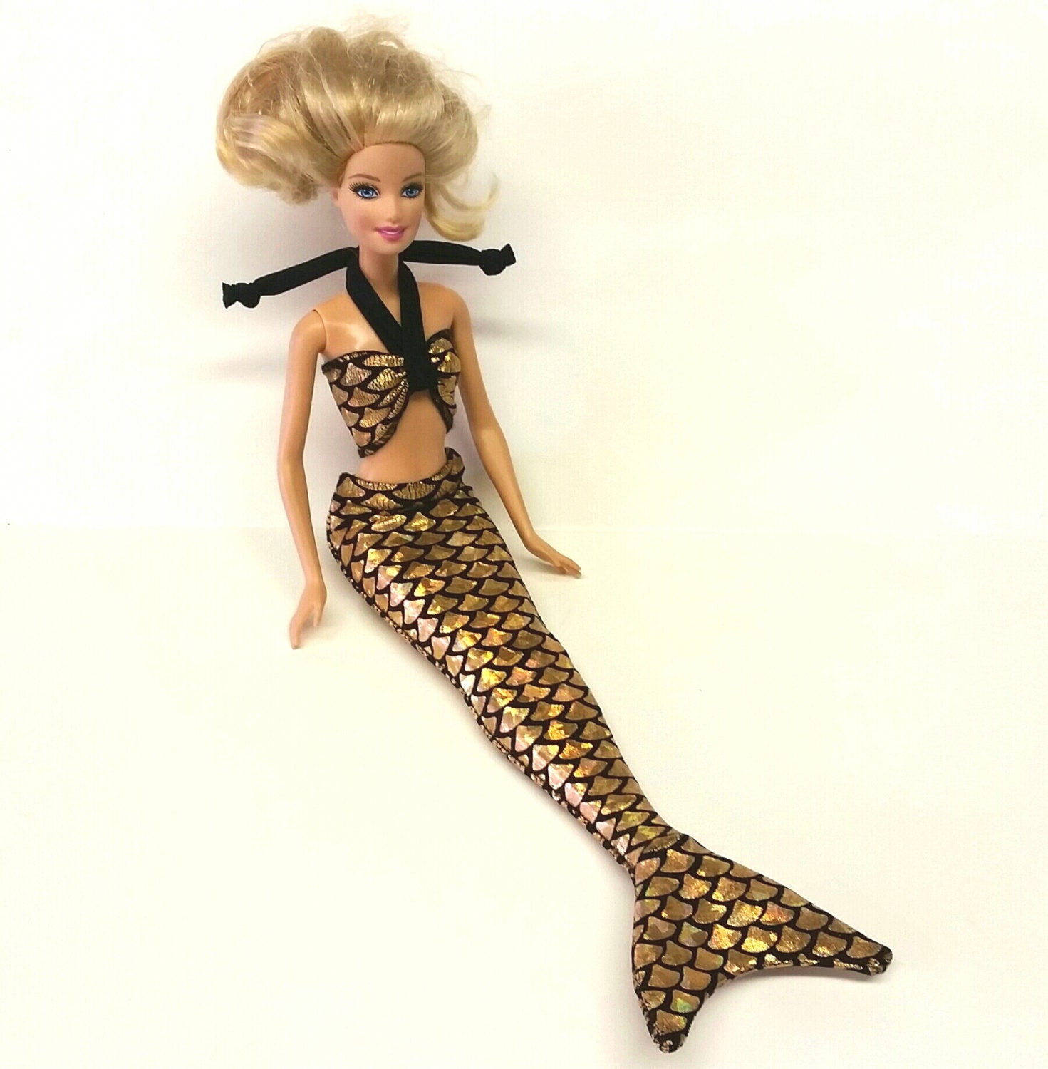 Mermaid Tail and Top Set for Barbie Gold Metallic Fish - Etsy