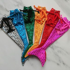 Set of 2 doll mermaid tail sets in rainbow colors for 11.5&quot; fashion dolls, 1:6 scale, handmade, doll costume, for girls, party gifts