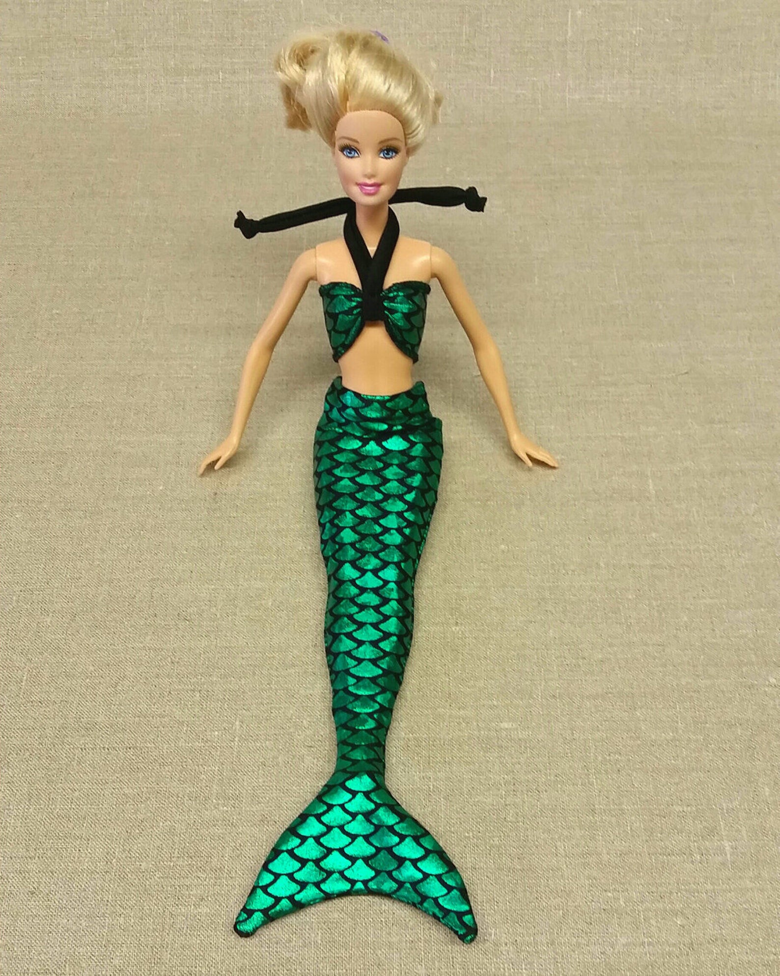 Mermaid Tail and Top Set for Barbie Green Metallic Fish Etsy