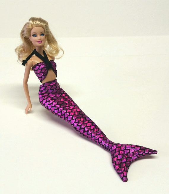 Mermaid tail and top set for Barbie pink metallic fish | Etsy