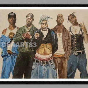 The Album 2pacs - 2pac Tupac Shakur 11&#39;&#39; x 14&#39;&#39; digital print of original handpainted acrylic painting