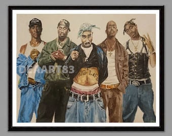 The Album 2pacs - 2pac Tupac Shakur 11'' x 14'' digital print of original handpainted acrylic painting