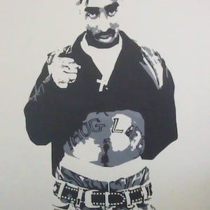 TUPAC SHAKUR - 2pac art acrylic handpainted painting - thug life