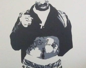 TUPAC SHAKUR - 2pac art acrylic handpainted painting - thug life