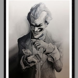 Arkham Joker - 11&#39;&#39; x 14&#39;&#39; digital print of original handpainted acrylic painting - Limited Run