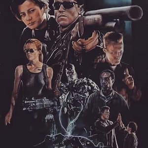 Terminator 2 - ORIGINAL PAINTING ART 15&#39;&#39; X 20&#39;&#39;