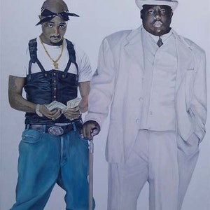 Tupac and Notorious BIG - Acrylic handpainted art canvas painting