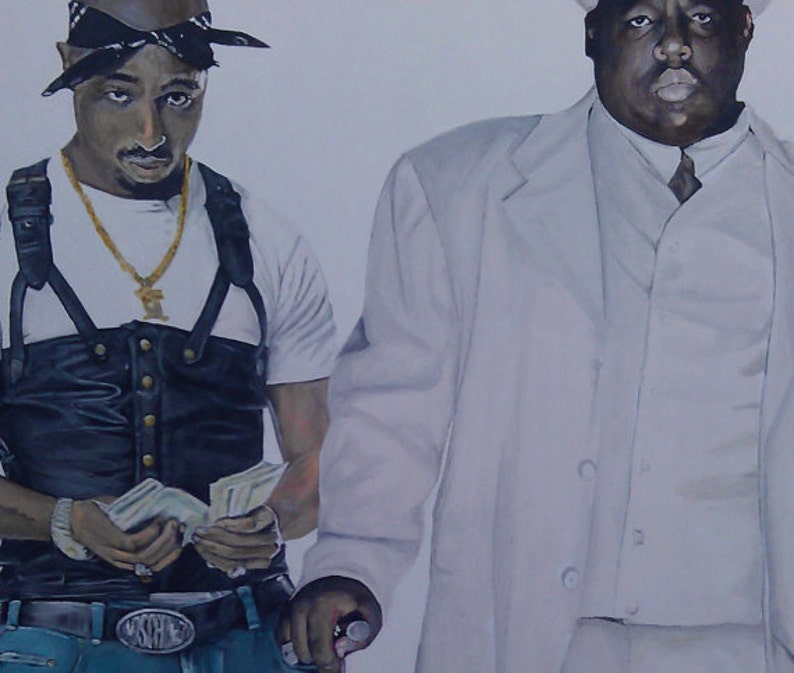 Tupac and Notorious BIG 11'' X 14'' Digital Print of Original Handpainted Acrylic Painting Etsy