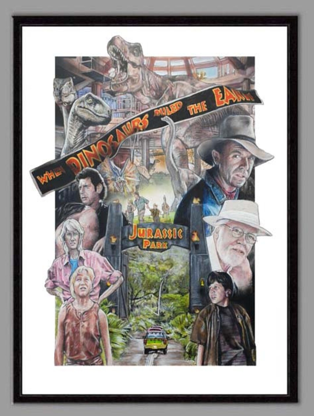 Jurassic Park - Digital Print of Original Art A3 - Etsy