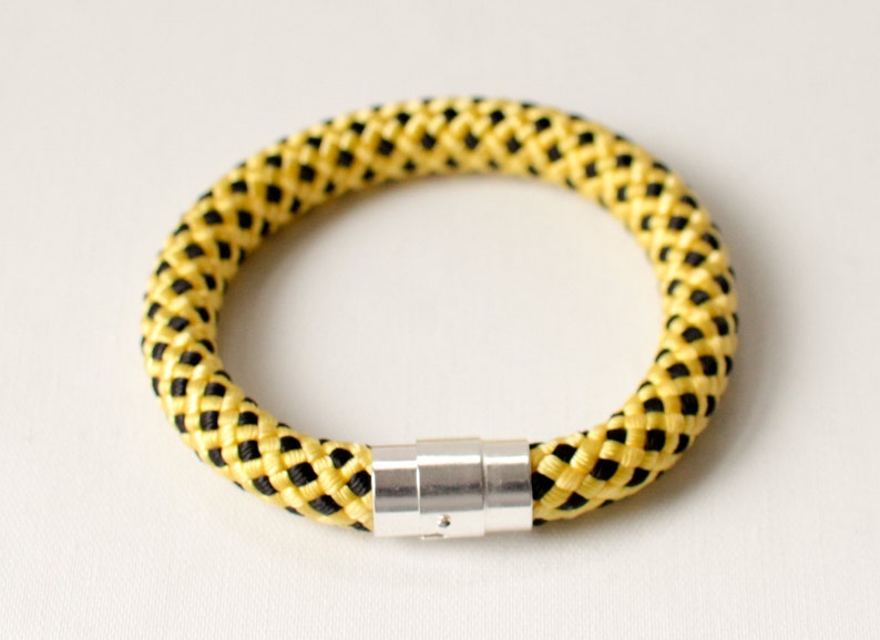 Climbing Rope Bracelet in Yellow & Black. Rope Jewelry. Etsy