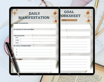 Planificador de manifestaciones, Guía de manifestaciones / Diario de manifestaciones / Planificador de manifestaciones / Ley de atracción imprimible / Manifestación
