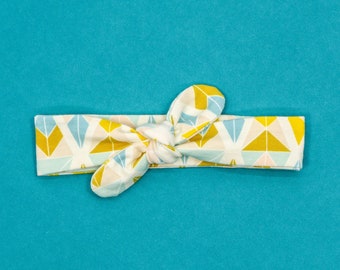 Diamante pastel, diadema anudada para bebés