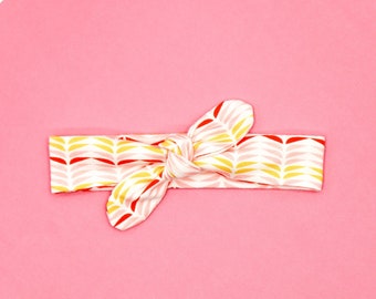 Hojas retro, diadema anudada para bebés