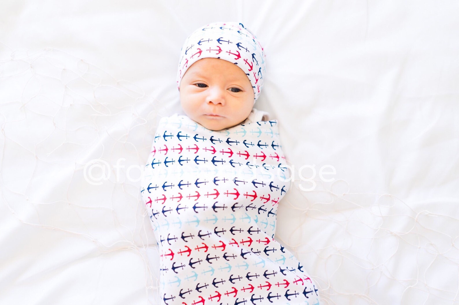 Original Cocoon Swaddle Sack Beanie Hat Set in Nautical Etsy