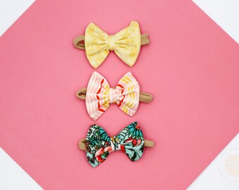 Ramo de prímula, pétalos retro, juego de bandas de lazo Flower Power de 3 piezas para bebé