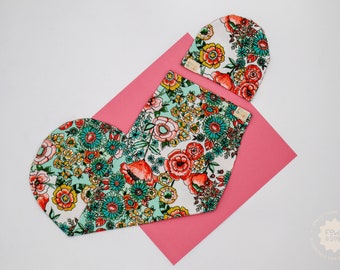 Flower Power, Original Cocoon Swaddle Sack + Beanie Hat Set