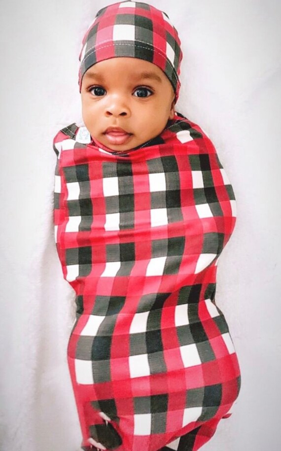 buffalo plaid swaddle