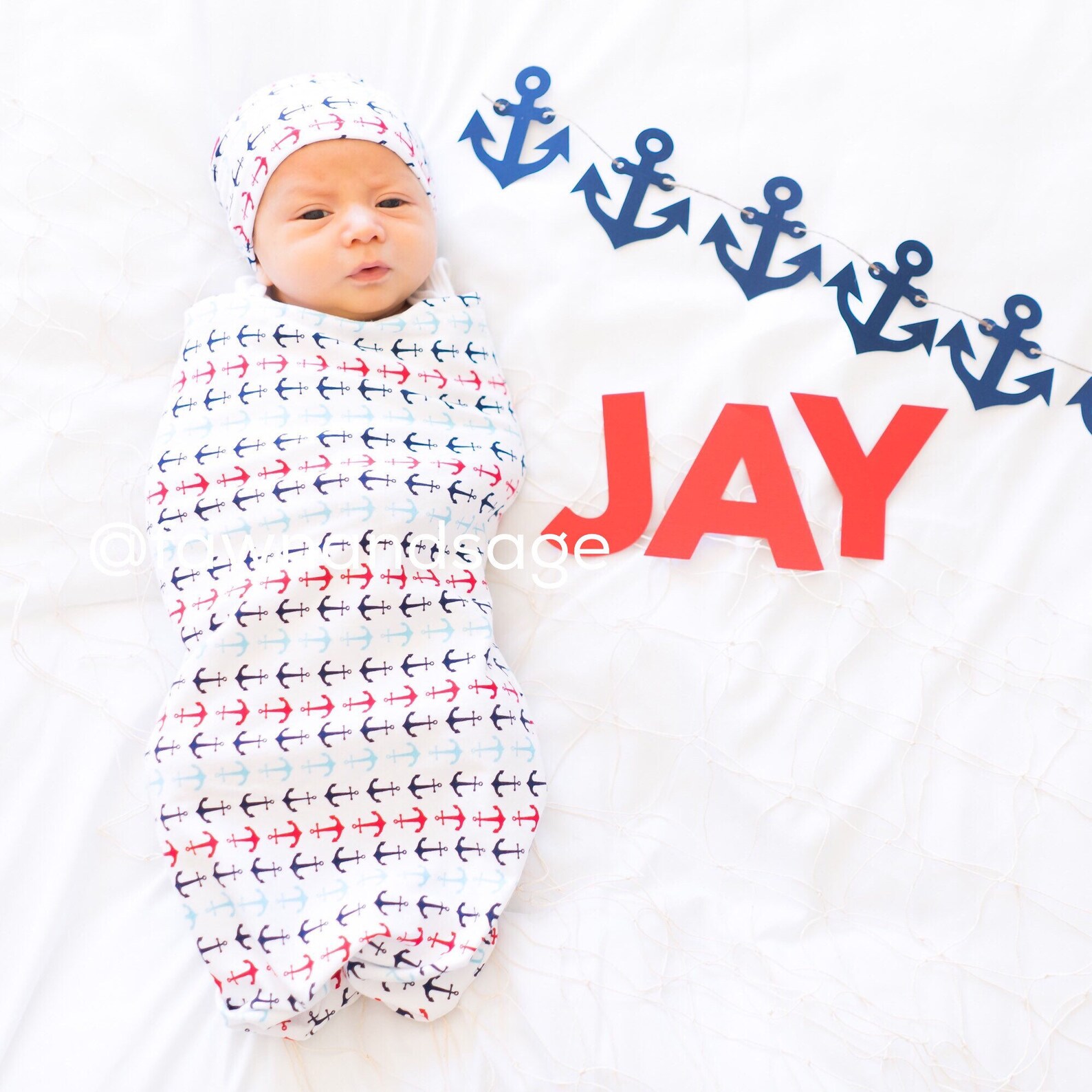 Original Cocoon Swaddle Sack Beanie Hat Set in Nautical Etsy