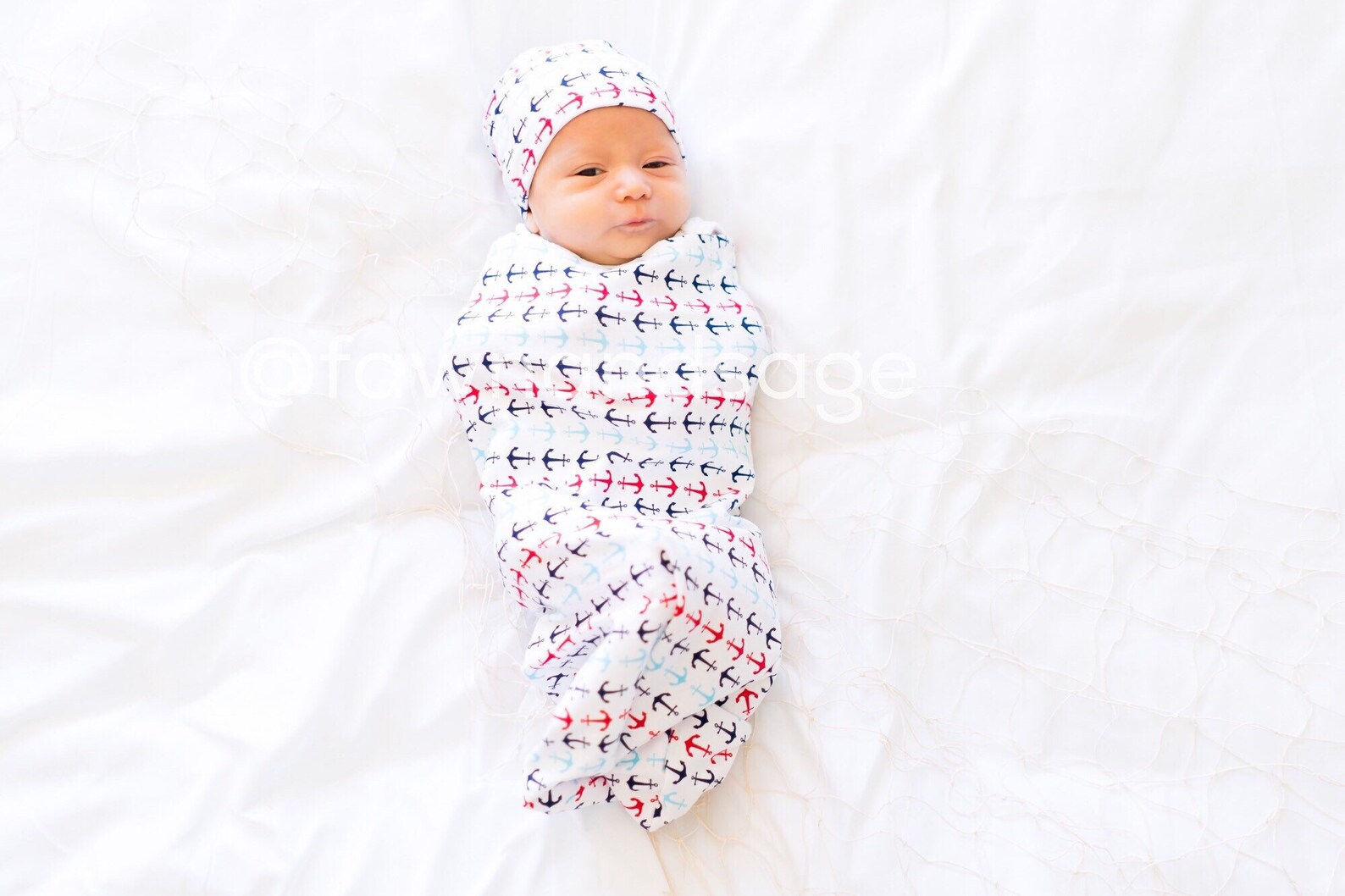 Original Cocoon Swaddle Sack Beanie Hat Set in Nautical Etsy