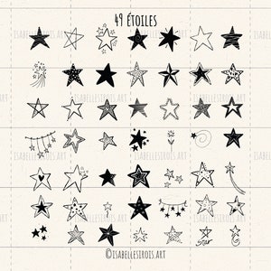 Pacote de estrelas para baixar Svg, estrelas de mão jpg, doodle estrelas pdf, formato de estrelas png, esboço de estrelas eps, dxf clipart
