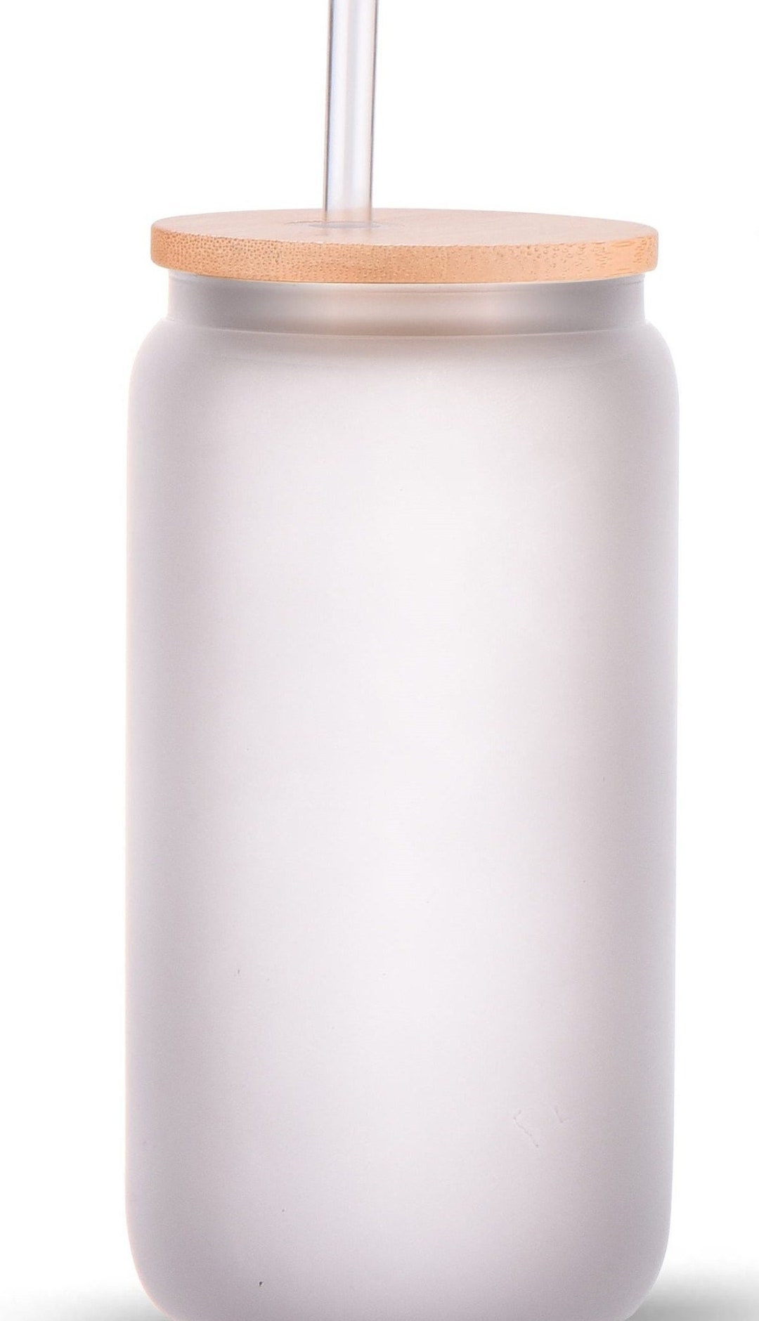 16oz Sublimation Glass Beer Can Bamboo Lid and Reusable Straw (prices ...