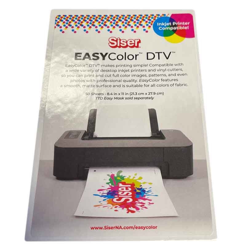  Siser EasyColor DTV 8.4 x 11 Sheets - Inkjet Printer  Compatible Heat Transfer Vinyl (10 Sheets) : Office Products