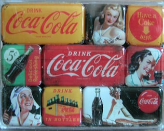 neun teiliges Magnet-Set für alle  Coca-Cola Fans