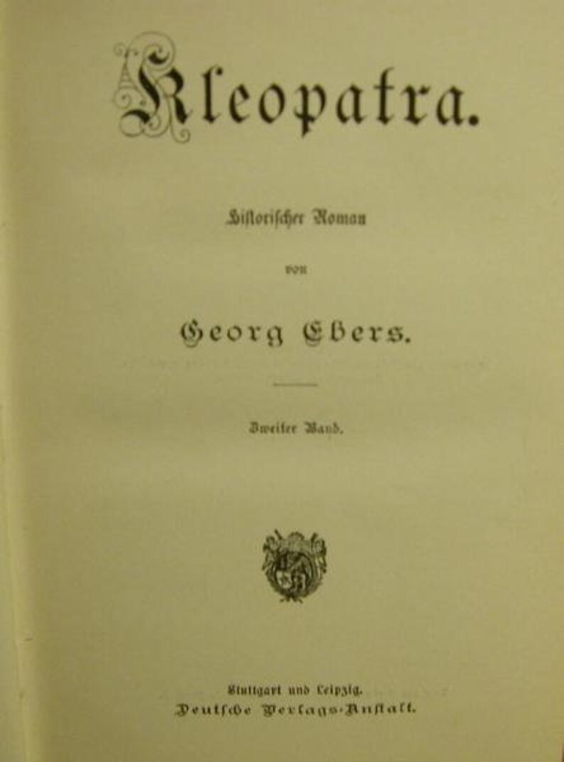 Kleopatra,historischer Roman in 2 Bänden 1907 Bild 3