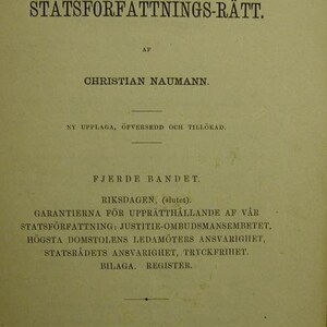 Sveriges Statsföfattings-Rätt. 1883-1884 image 1