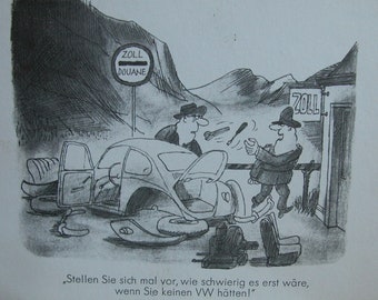 Postkarte aus der Serie " Spaß am VW "