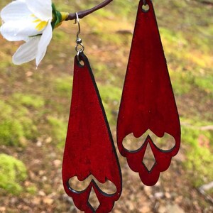 Veg Tan leather earrings image 3