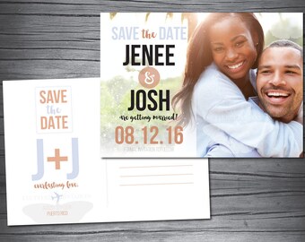 SAVE THE DATE - Save the Date Ankündigung Ehe Ankündigung doppelseitig bedruckbar Heirat Hochzeit Ankündigung Engagement Fotoabzüge