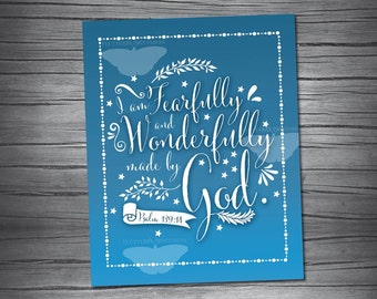 CHRISTIAN - Psalm 139:14 Christliche Wandkunst Inspirierende Kunst Christliche Kunst Christliche Schriften Christliches Design Inspirierende Wandkunst