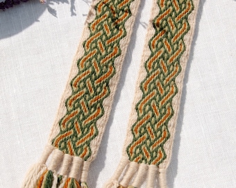 Early medieval Birka woven belt made of 100% wool for Viking Man or Woman costume | Birka pattern, weaved on tablets woven belt LARP SCA