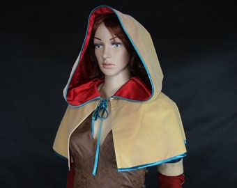 Triss Merigold cape with hood hoodie beige Velvet, the Witcher game, Perfect for LARP Cosplay and historical stylizations| Ren Faire Costume