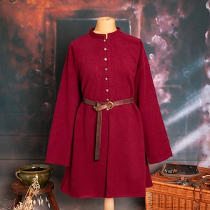 Early Medieval Viking Noble wool coat with a linen lining from Birka for Viking man reenactor| Medieval wollen coat for reenaction