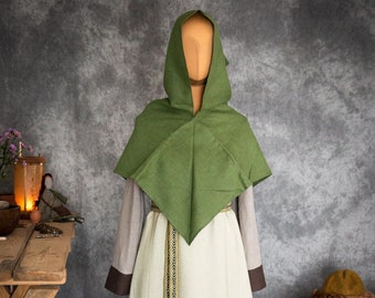 READY TO SHIP | Early Medieval soft large linen hood from Hedeby and Skjoldehamn for Viking man and woman historical reenactment costume