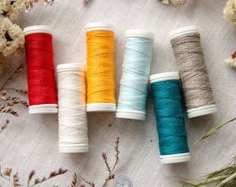 Linen thread medium thickness soft thread for hand sewing for clothes and home decorations , spools of thread jewelry, 100% linen threads